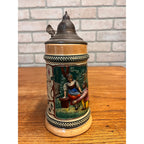 Vintage Matthias Grimscheid Courting Couple Relief Beer Stein w/Lid Germany 0.5L