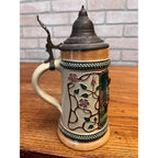 Vintage Matthias Grimscheid Courting Couple Relief Beer Stein w/Lid Germany 0.5L
