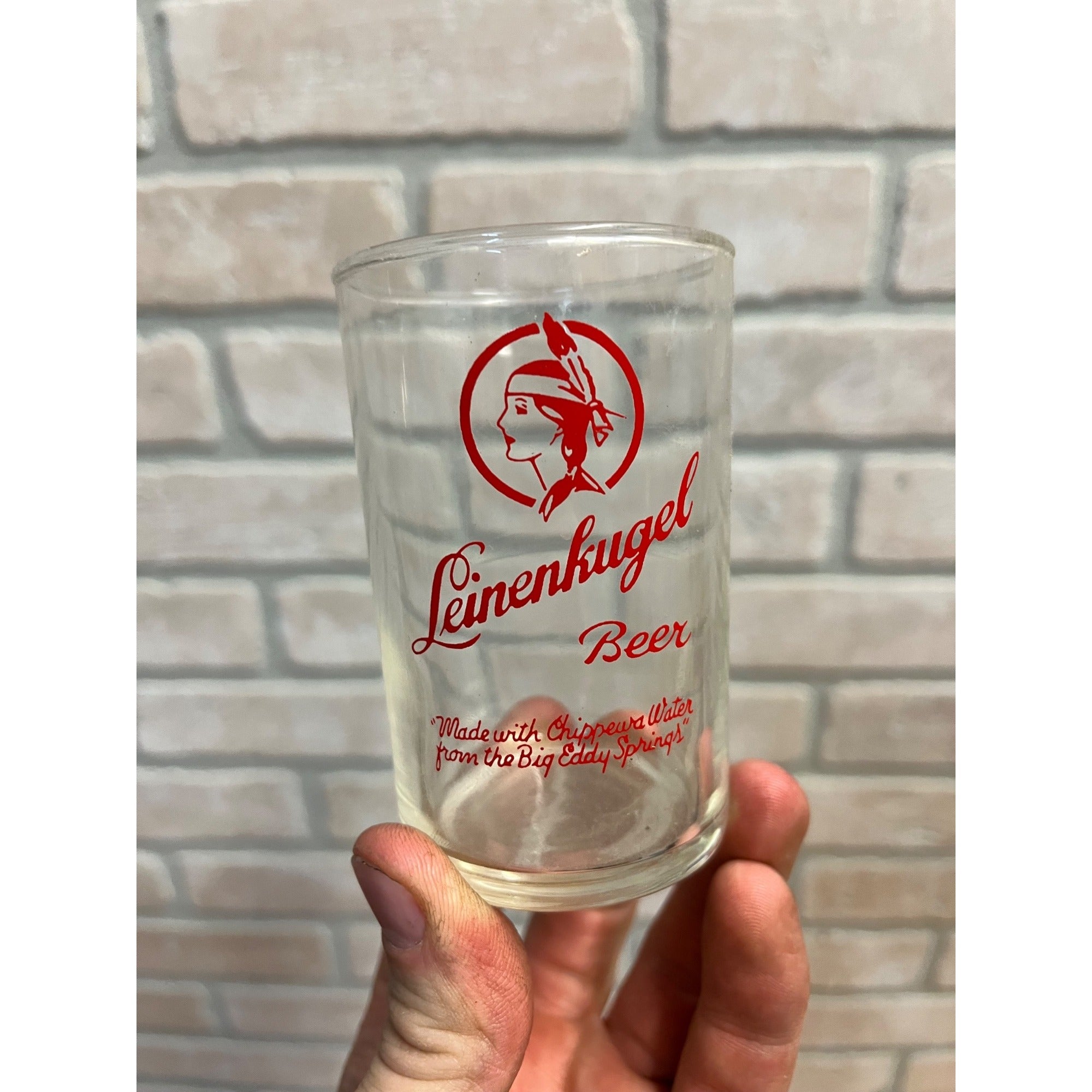 Vintage 1960s Leinenkugels Beer Tester Sampler Shot Glass 3.5"