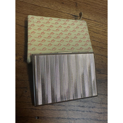 Vintage Classic Evans Art Deco Cigarette Case Gold Metal Stripes