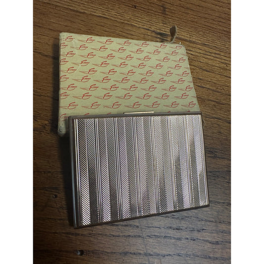 Vintage Classic Evans Art Deco Cigarette Case Gold Metal Stripes