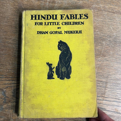 1929 Hindu Fables For Little Children Hardcover Book Dhan Gopal Mukerji