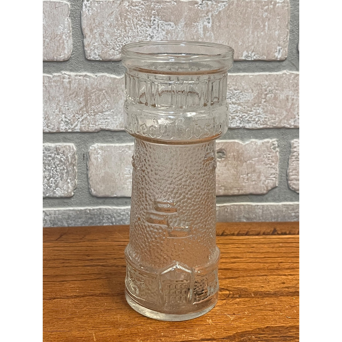 Vintage Red Lobster Lighthouse Shaped Restaurant Drinking Glass 7.5"