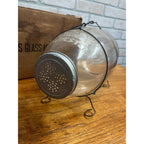 Original CF Orvis Manchester Embossed Glass Minnow Trap In Original Box