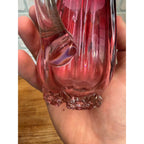 Antique Stevens & Williams Hand Blown Cranberry Applied Foot Creamer Pitcher 4"