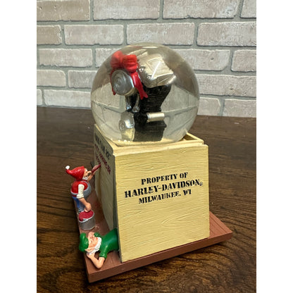 Harley Davidson Twin Cam 88 SNOW GLOBE Dome 𝄞 Musical DECK THE HALLS Christmas