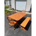 Solid Wood Kitchen Table & Chair Set w/ Bench