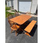 Solid Wood Kitchen Table & Chair Set w/ Bench