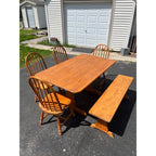Solid Wood Kitchen Table & Chair Set w/ Bench