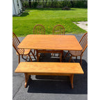 Solid Wood Kitchen Table & Chair Set w/ Bench