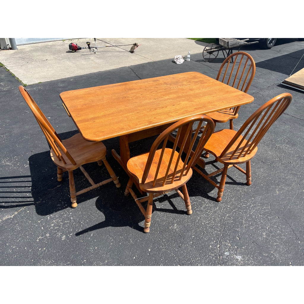 Solid Wood Kitchen Table & Chair Set w/ Bench