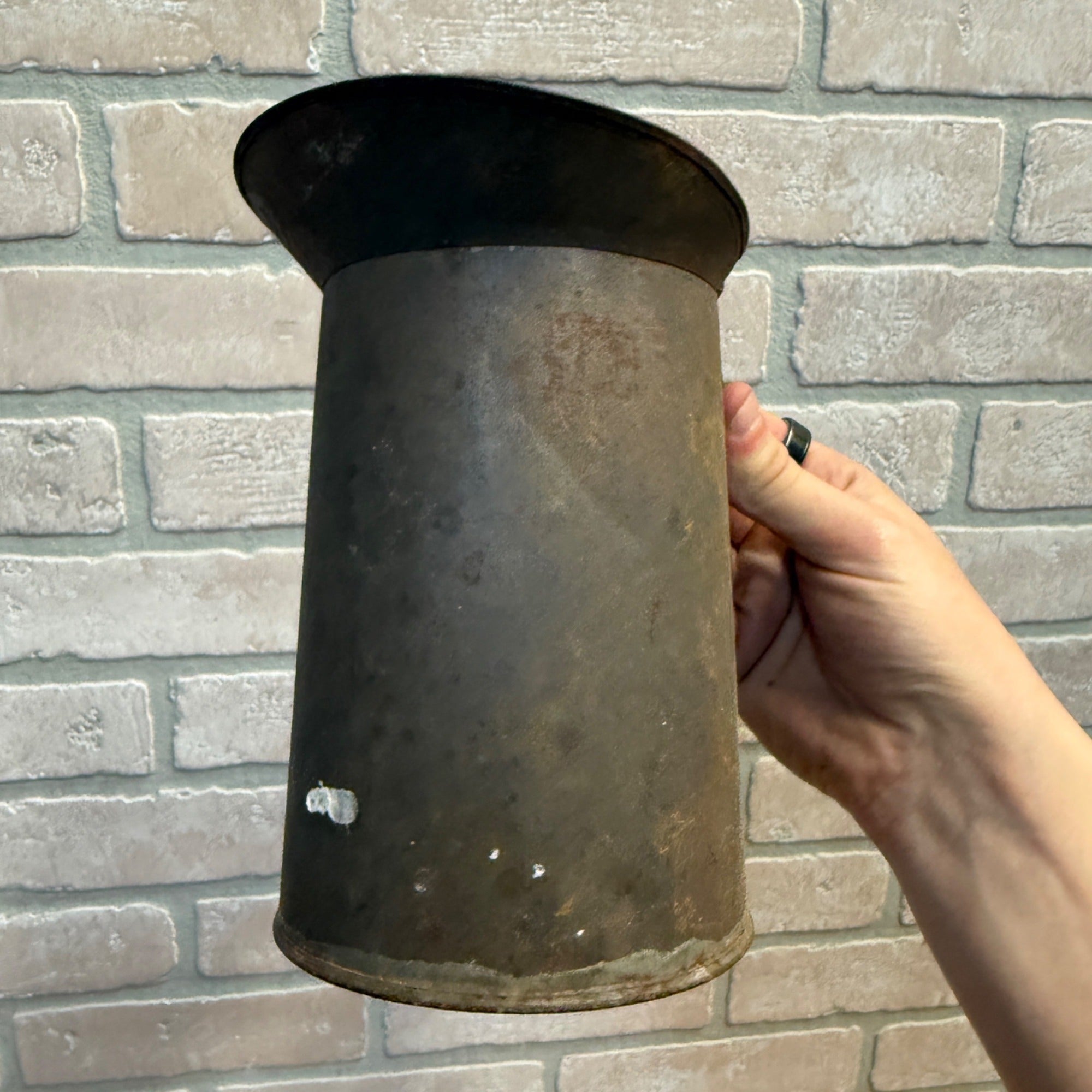 Rustic Primitive Tin Pitcher Antique Farmhouse Artisan Decor Early 1900s Vintage Accent Piece