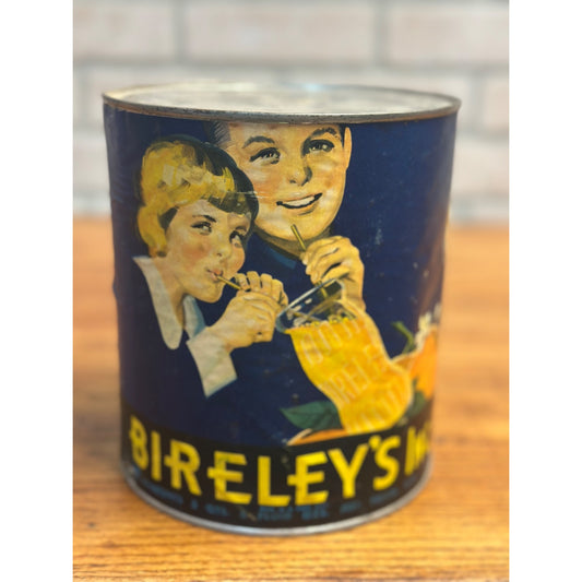 Rare Vintage 1930s Bireleys Syrup Juice Can Sign Advertising Paper Label Kids