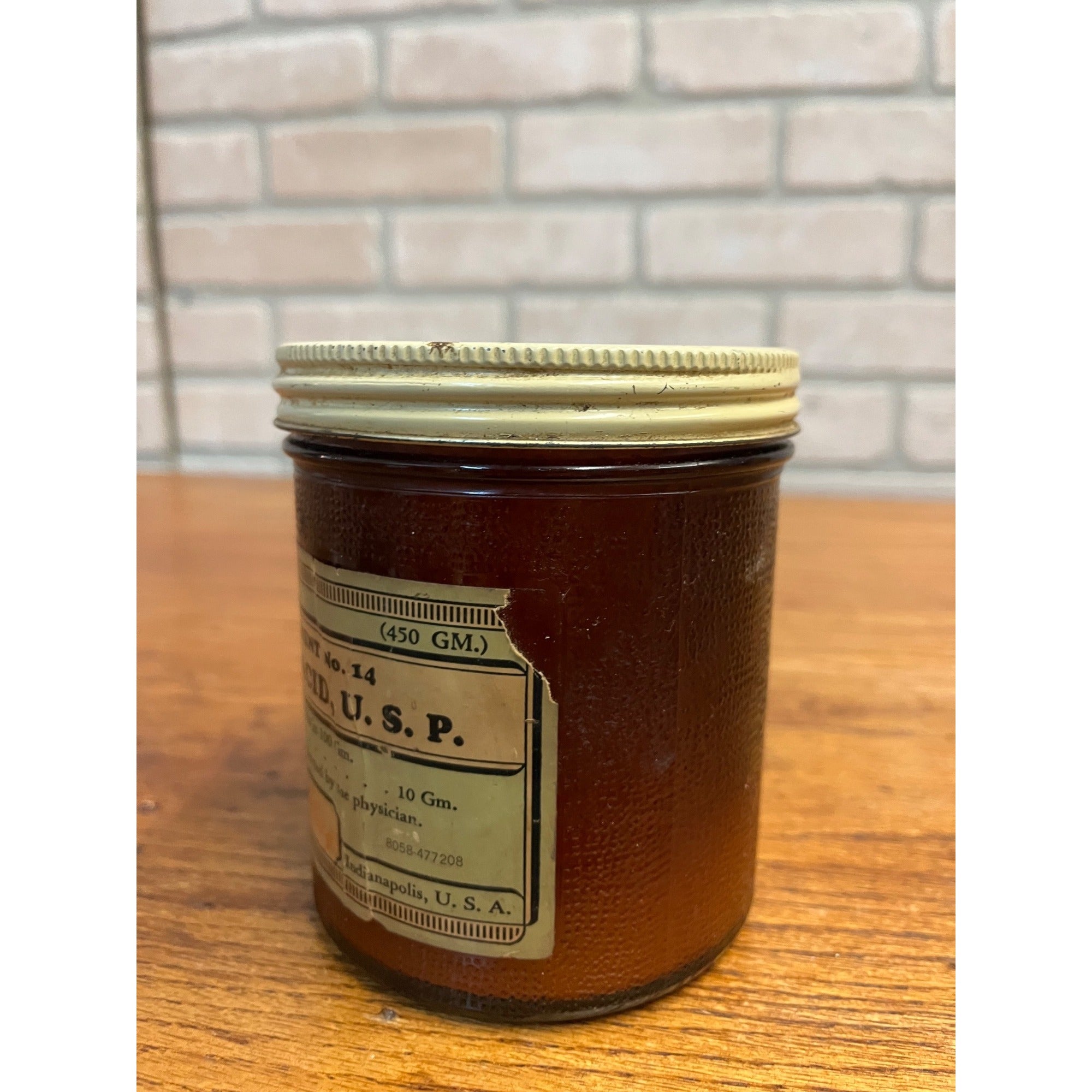 Vintage Eli Lilly Co. Ointment Amber Glass Jar Medicine Tin Apothecary Pharmacy