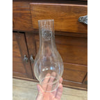 Vintage Kamenz Crystal Bear Brand Fireproof Oil Lamp Chimney 7.75" & 2.5" Fitter