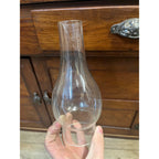 Vintage Kamenz Crystal Bear Brand Fireproof Oil Lamp Chimney 7.75" & 2.5" Fitter