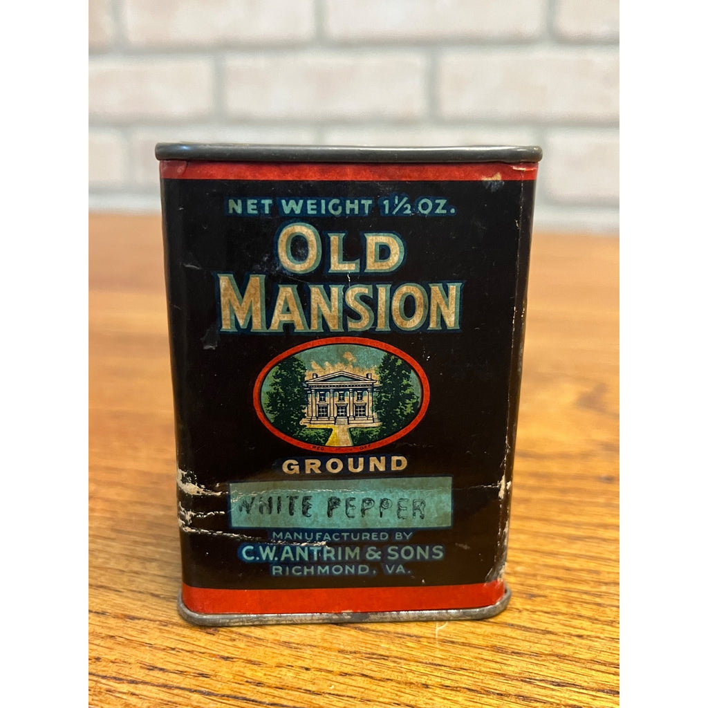 Vintage Spice Tin Old Mansion Ground Ginder C.Antrim & Sons Richmond VA