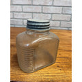 Antique Hazel Atlas Ribbed Glass Coffee Jar With Zinc Lid Quart Hoosier Style