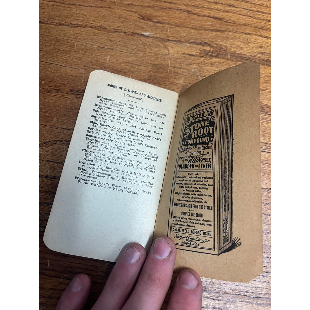 Vintage c1904 Nyals Remedies Memo Book Advertising Dale Wisconsin Druggist