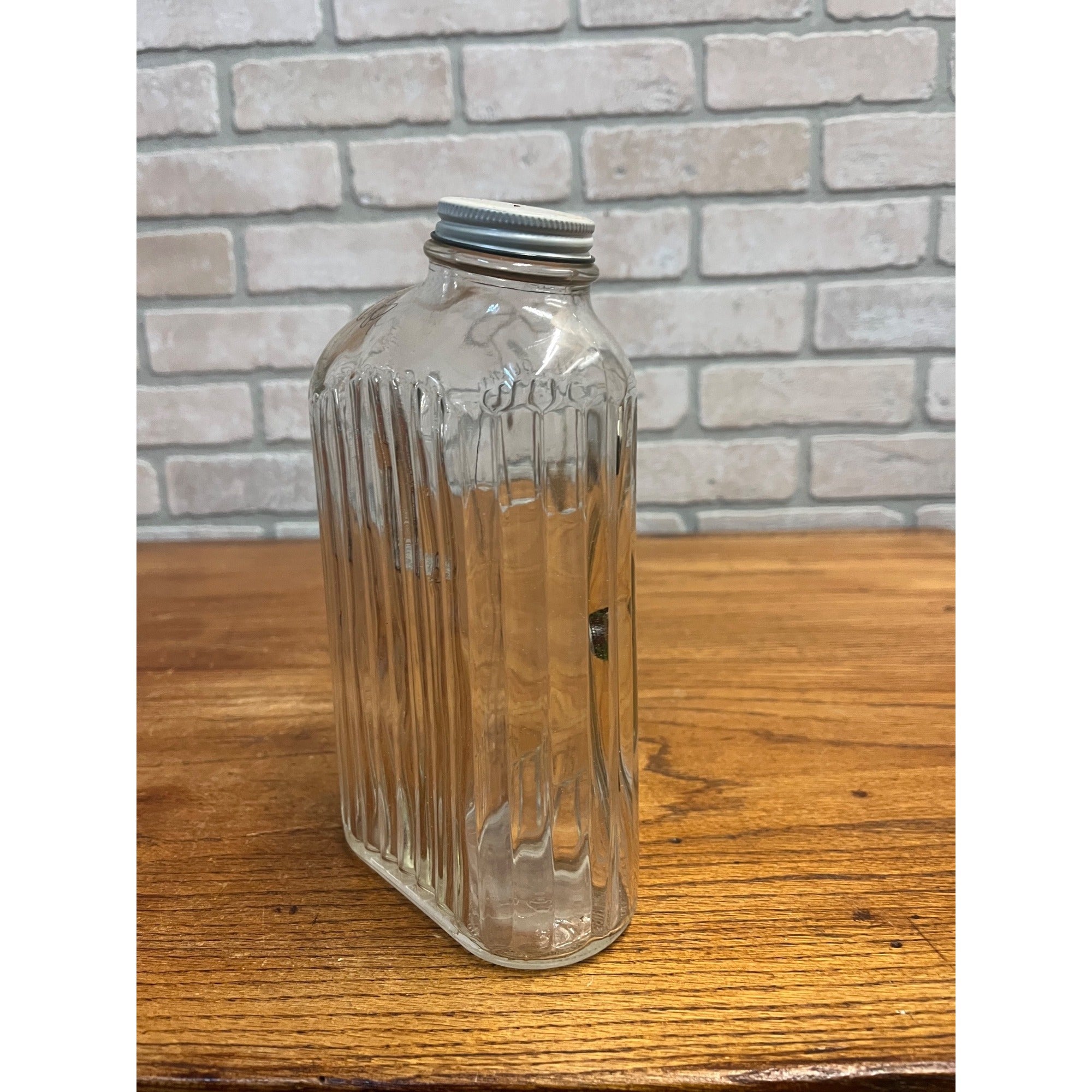 Vintage Anchor Hocking Ribbed Glass Refrigerator Water Bottle Side Spout