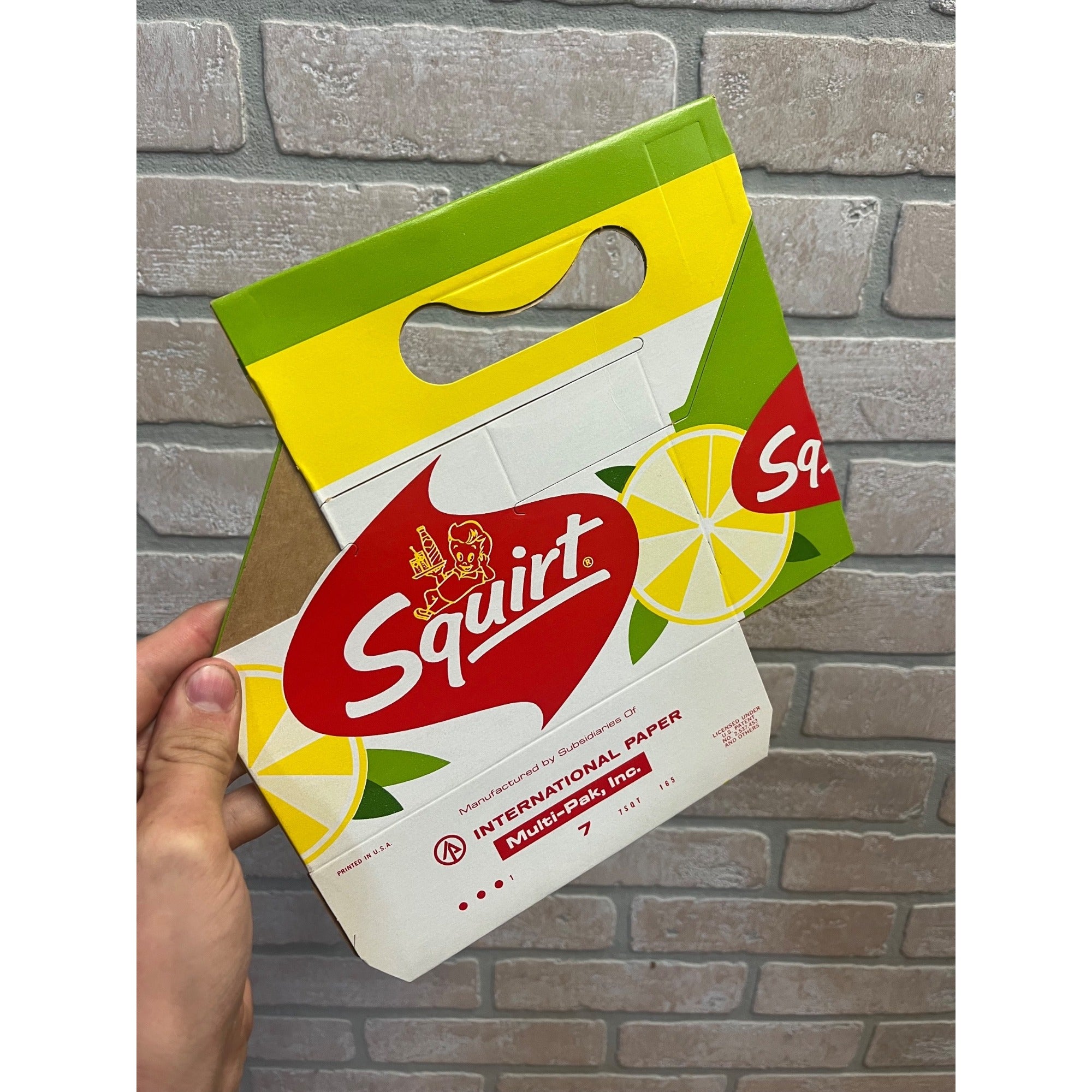 Vintage 1960s Squirt NOS Soda Carrier Totes Advertising Bottle Carrier