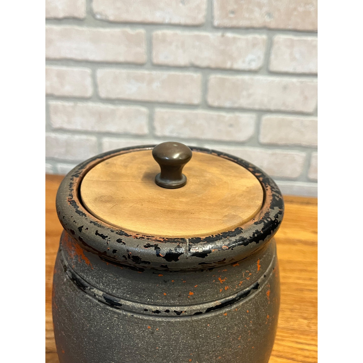 Early Antique Advertising Stoneware J. A. Franz Pomeroy Ohio Stenciled Crock Jar