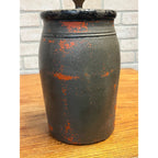 Early Antique Advertising Stoneware J. A. Franz Pomeroy Ohio Stenciled Crock Jar