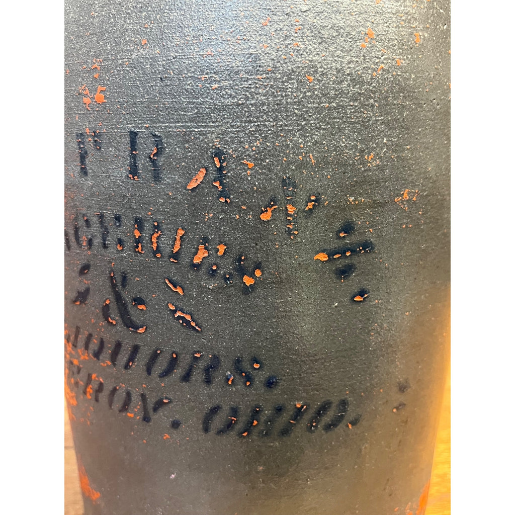 Early Antique Advertising Stoneware J. A. Franz Pomeroy Ohio Stenciled Crock Jar