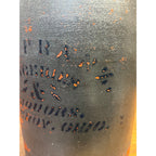 Early Antique Advertising Stoneware J. A. Franz Pomeroy Ohio Stenciled Crock Jar