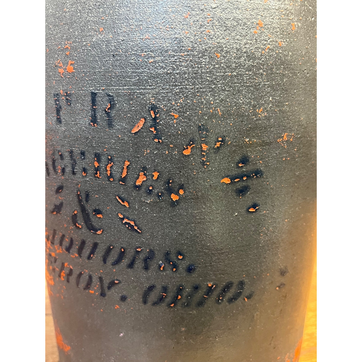 Early Antique Advertising Stoneware J. A. Franz Pomeroy Ohio Stenciled Crock Jar