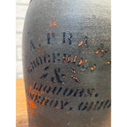 Early Antique Advertising Stoneware J. A. Franz Pomeroy Ohio Stenciled Crock Jar