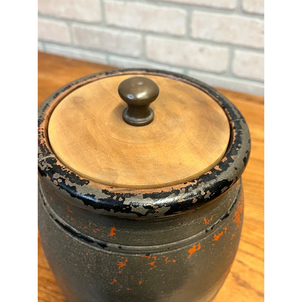 Early Antique Advertising Stoneware J. A. Franz Pomeroy Ohio Stenciled Crock Jar