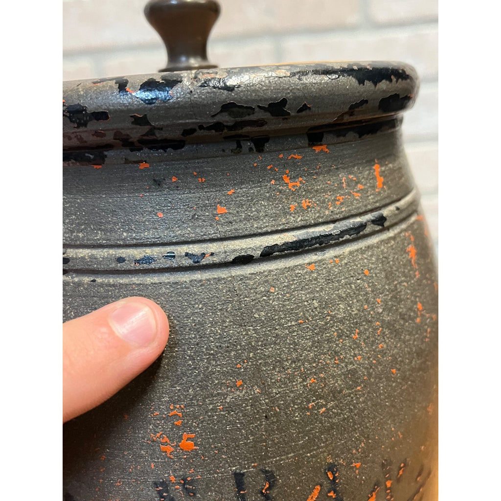 Early Antique Advertising Stoneware J. A. Franz Pomeroy Ohio Stenciled Crock Jar