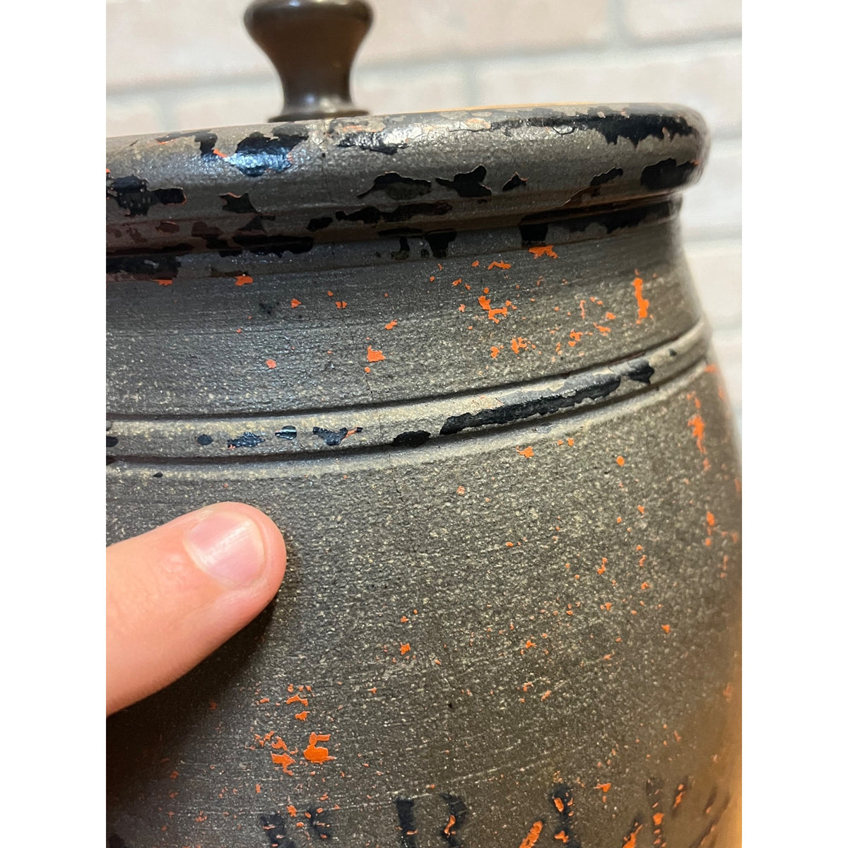 Early Antique Advertising Stoneware J. A. Franz Pomeroy Ohio Stenciled Crock Jar