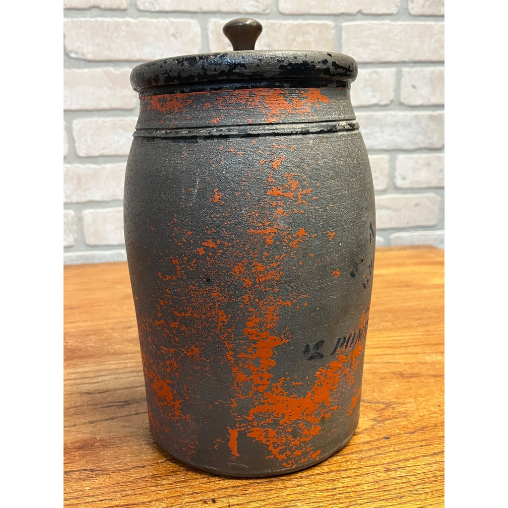Early Antique Advertising Stoneware J. A. Franz Pomeroy Ohio Stenciled Crock Jar