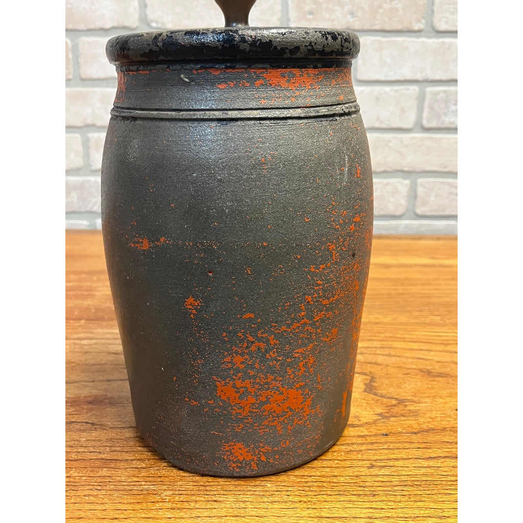 Early Antique Advertising Stoneware J. A. Franz Pomeroy Ohio Stenciled Crock Jar