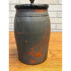 Early Antique Advertising Stoneware J. A. Franz Pomeroy Ohio Stenciled Crock Jar