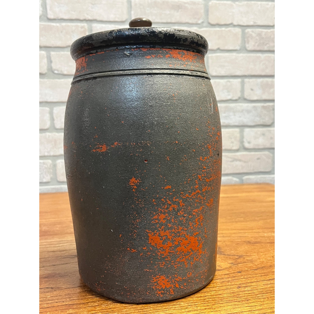 Early Antique Advertising Stoneware J. A. Franz Pomeroy Ohio Stenciled Crock Jar