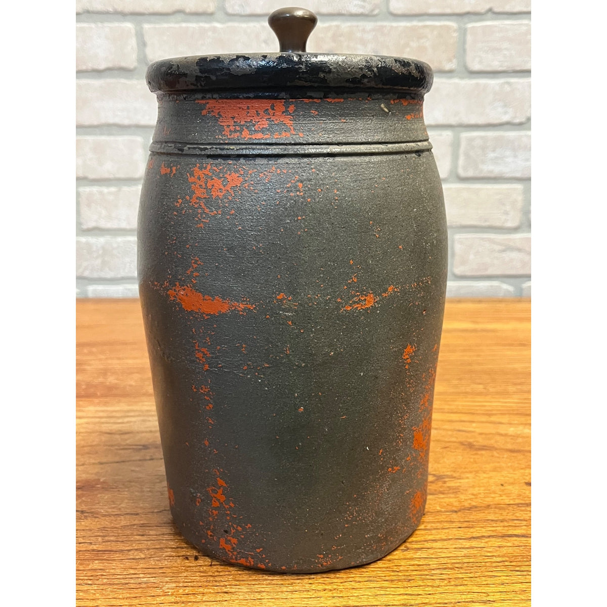 Early Antique Advertising Stoneware J. A. Franz Pomeroy Ohio Stenciled Crock Jar