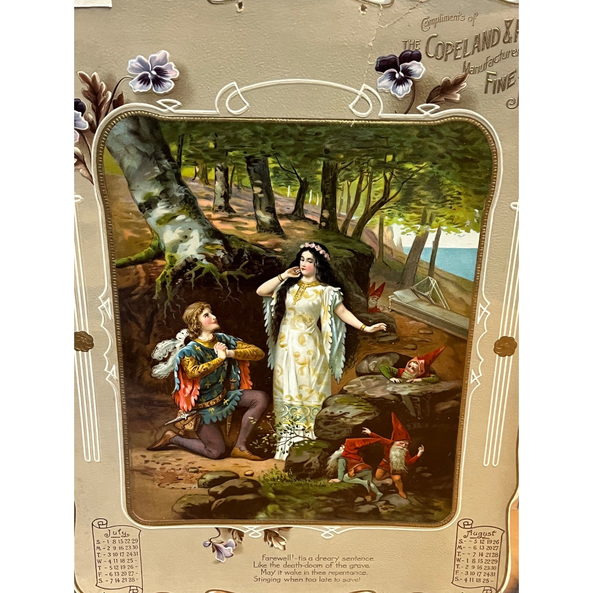 Antique Victorian 1902 Copeland & Ryder Shoes Jefferson Wis Advertising Sign