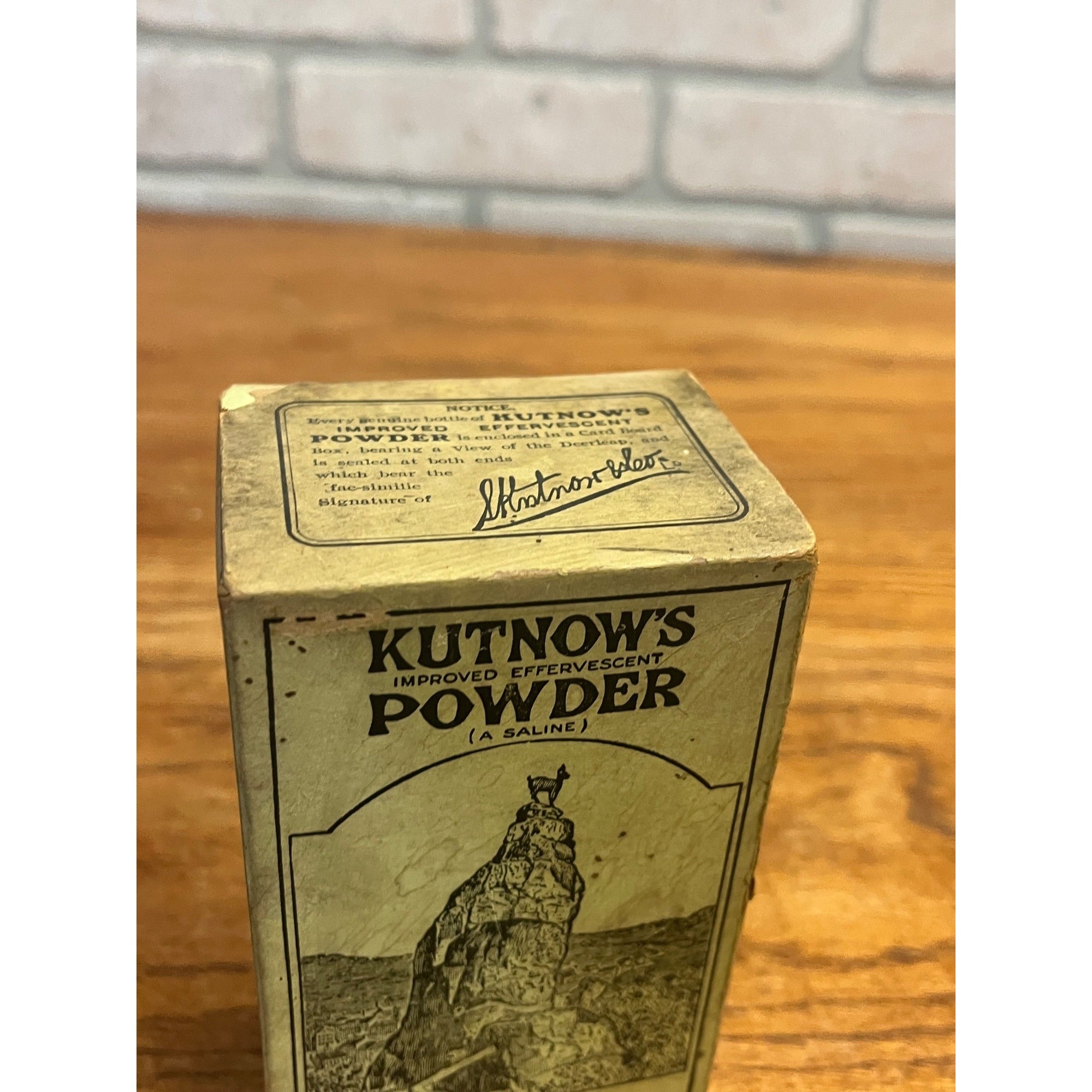 Vintage Kutnow's Effervescent Powder Sealed Original Box 4.5 Ounce Quack Medicine Deer Leap New York