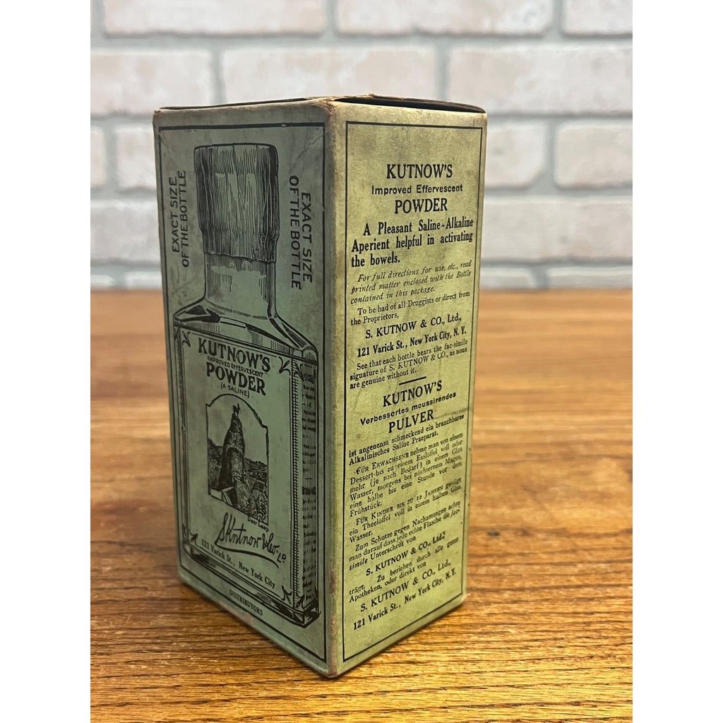 Vintage Kutnow's Effervescent Powder Sealed Original Box 4.5 Ounce Quack Medicine Deer Leap New York
