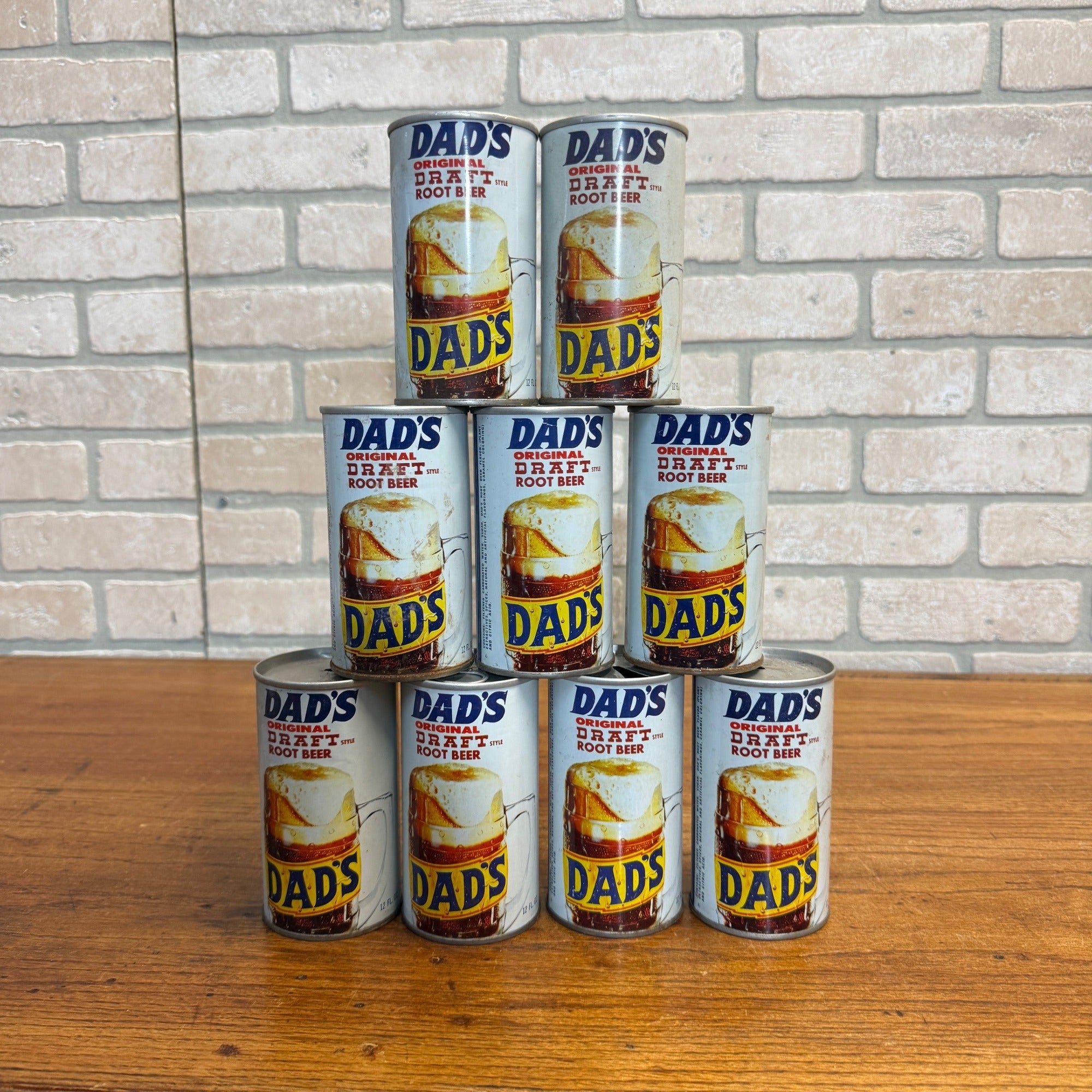 Vintage Dad's Root Beer Pull Tab Straight Soda Cans Huge Lot (9)