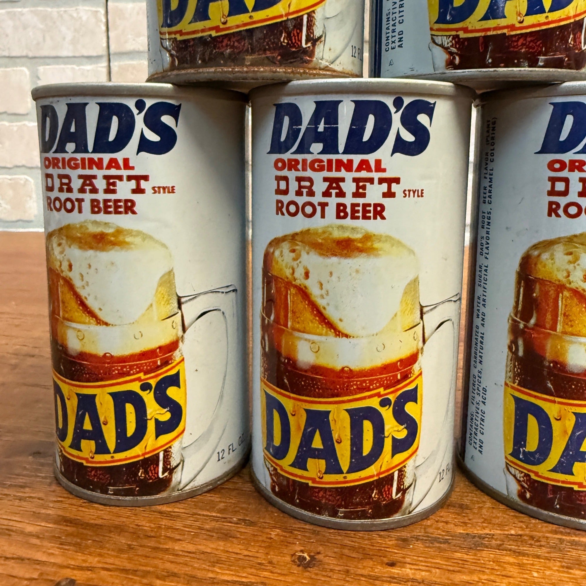 Vintage Dad's Root Beer Pull Tab Straight Soda Cans Huge Lot (9)