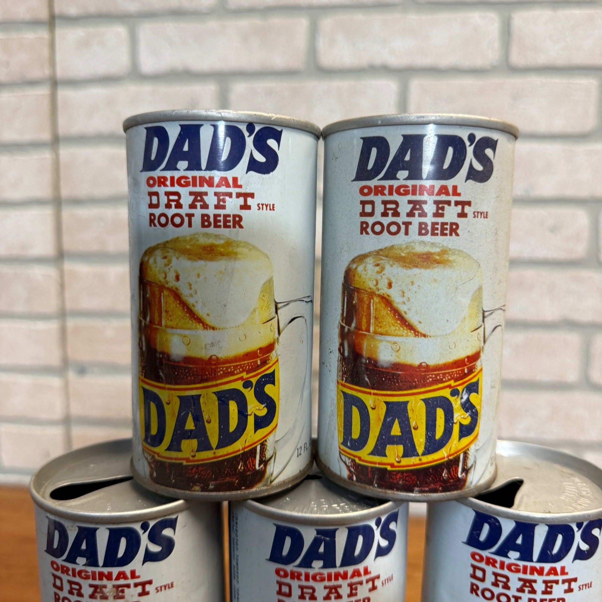 Vintage Dad's Root Beer Pull Tab Straight Soda Cans Huge Lot (9)