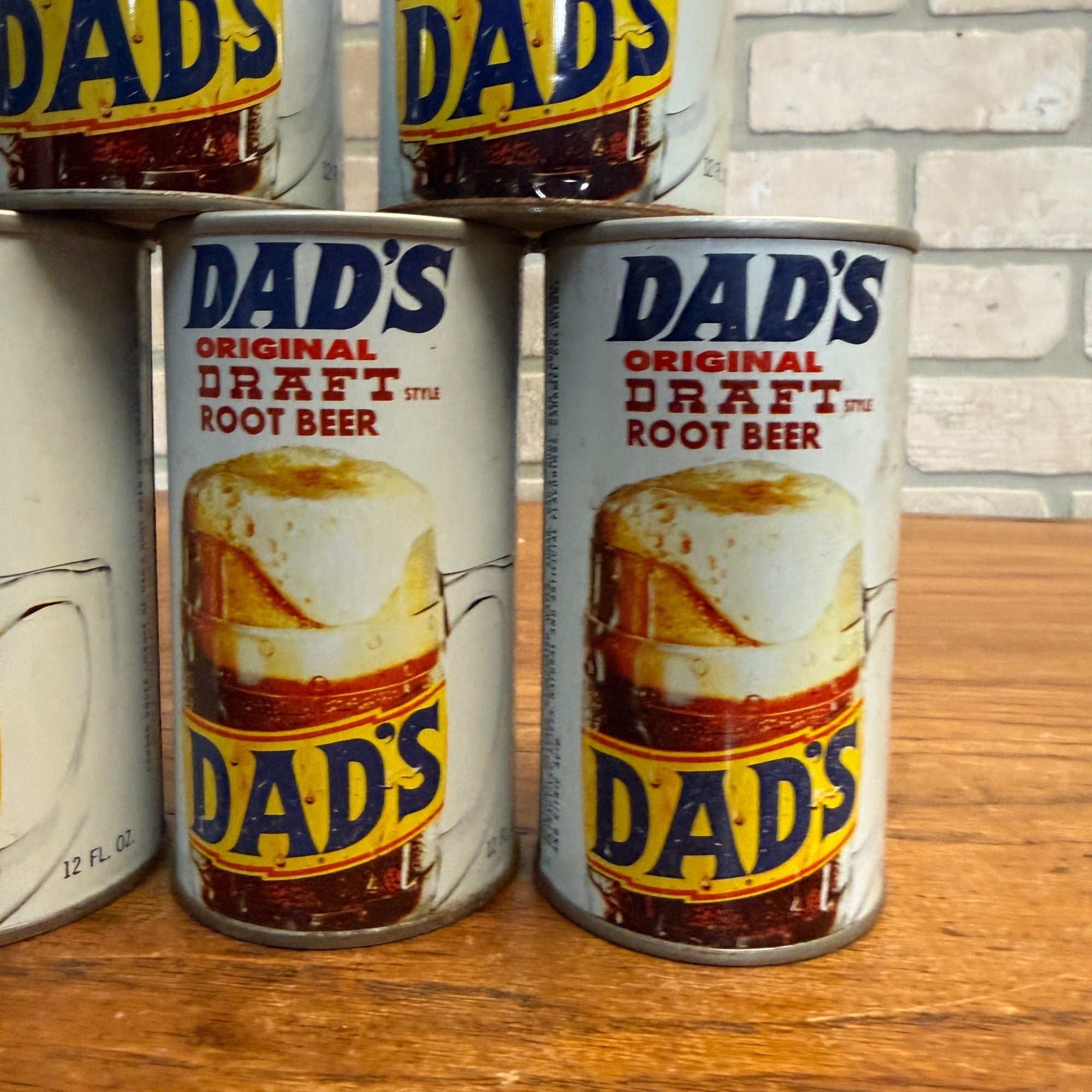Vintage Dad's Root Beer Pull Tab Straight Soda Cans Huge Lot (9)