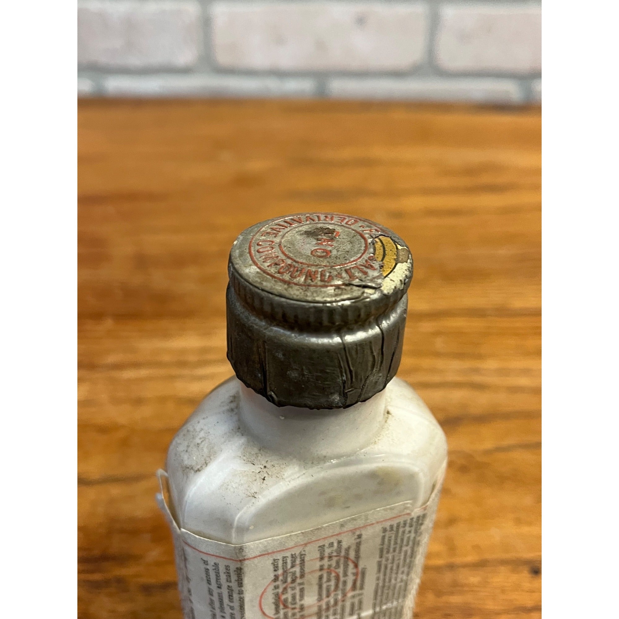 Vintage Eno's Fruit Salt Compound Glass Bottle w/ Contents Prop Decor