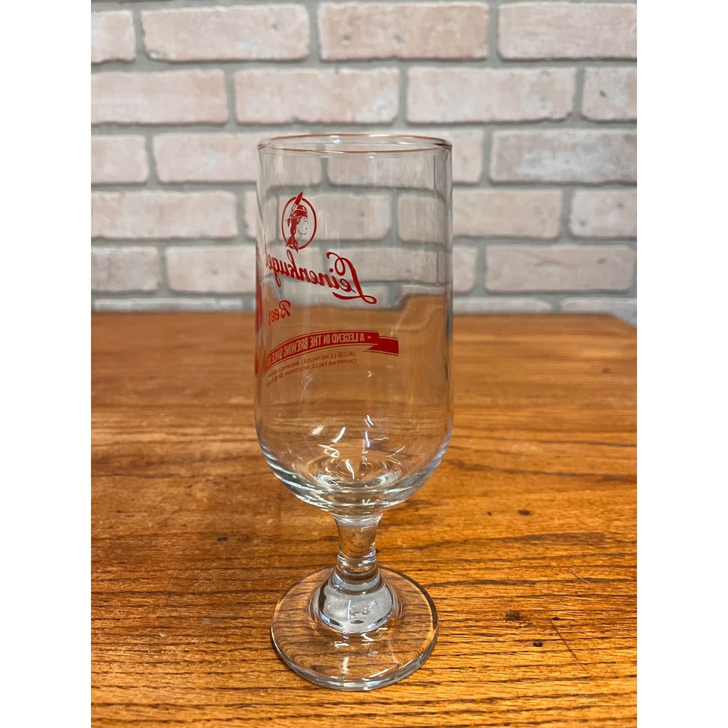 Vintage Leinenkugels Beer 6-3/4" Footed Beer Glass Indian Maiden "A Legend in.."