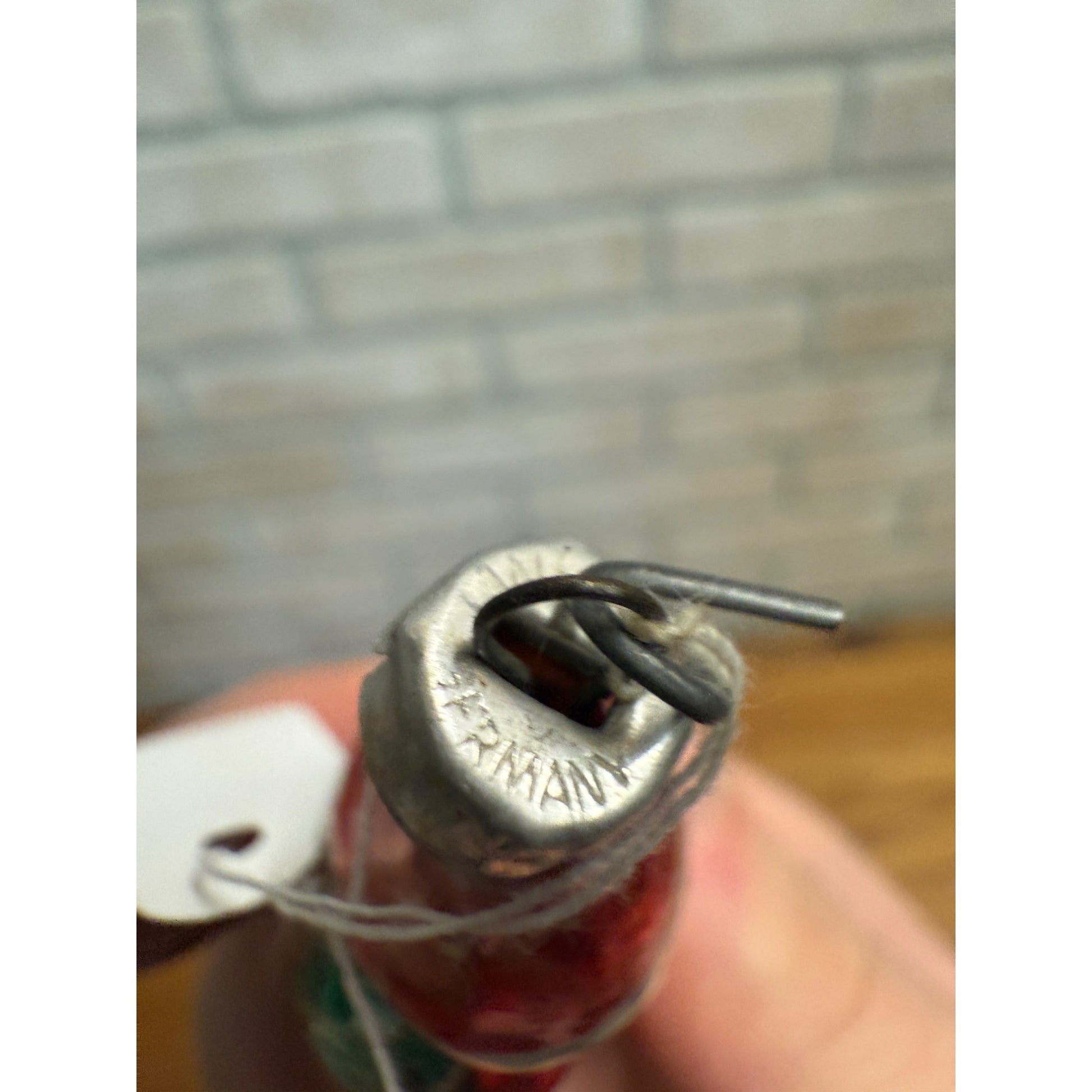 Vintage Santa Claus Father Christmas Holding Tree Glass Ornament  West Germany