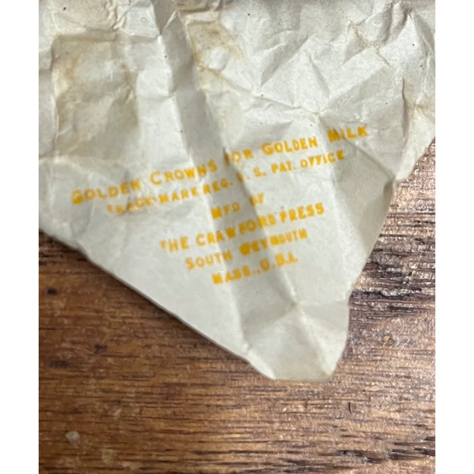 RARE Vintage AJ Chapin Golden Guernsey Dairy Paper Milk Bottle Cover Brandon Wis